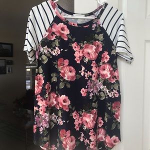 Floral and striped Shirt